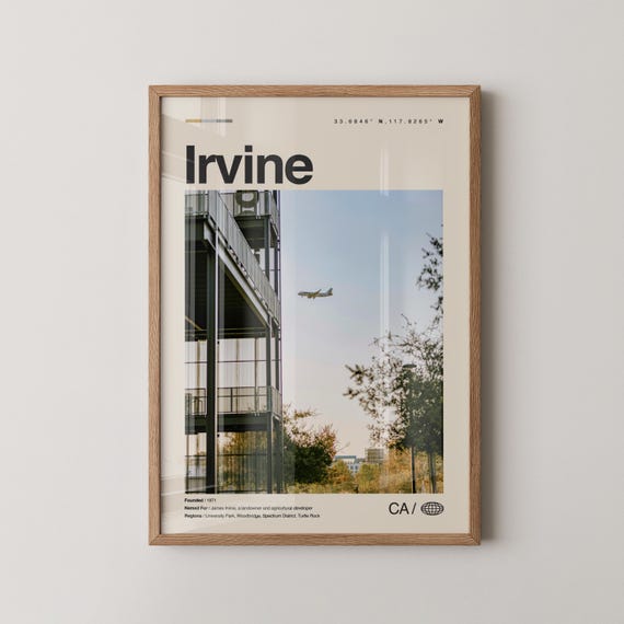 Irvine Print Wall Art Poster Photo Orange County Great Park Spectrum Center Bommer Canyon