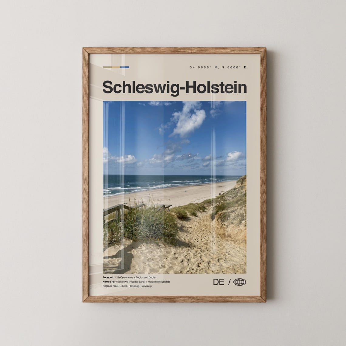 Schleswig Holstein North Sea Beach German Coastal Travel Art Poster