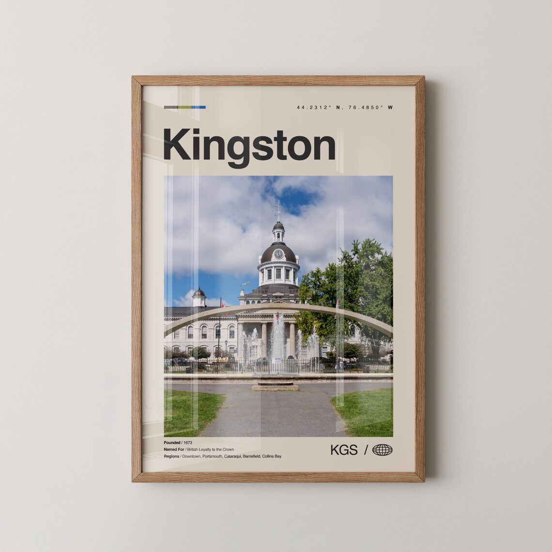 Kingston Ontario City Hall Fountain Landmark Photo Travel Poster
