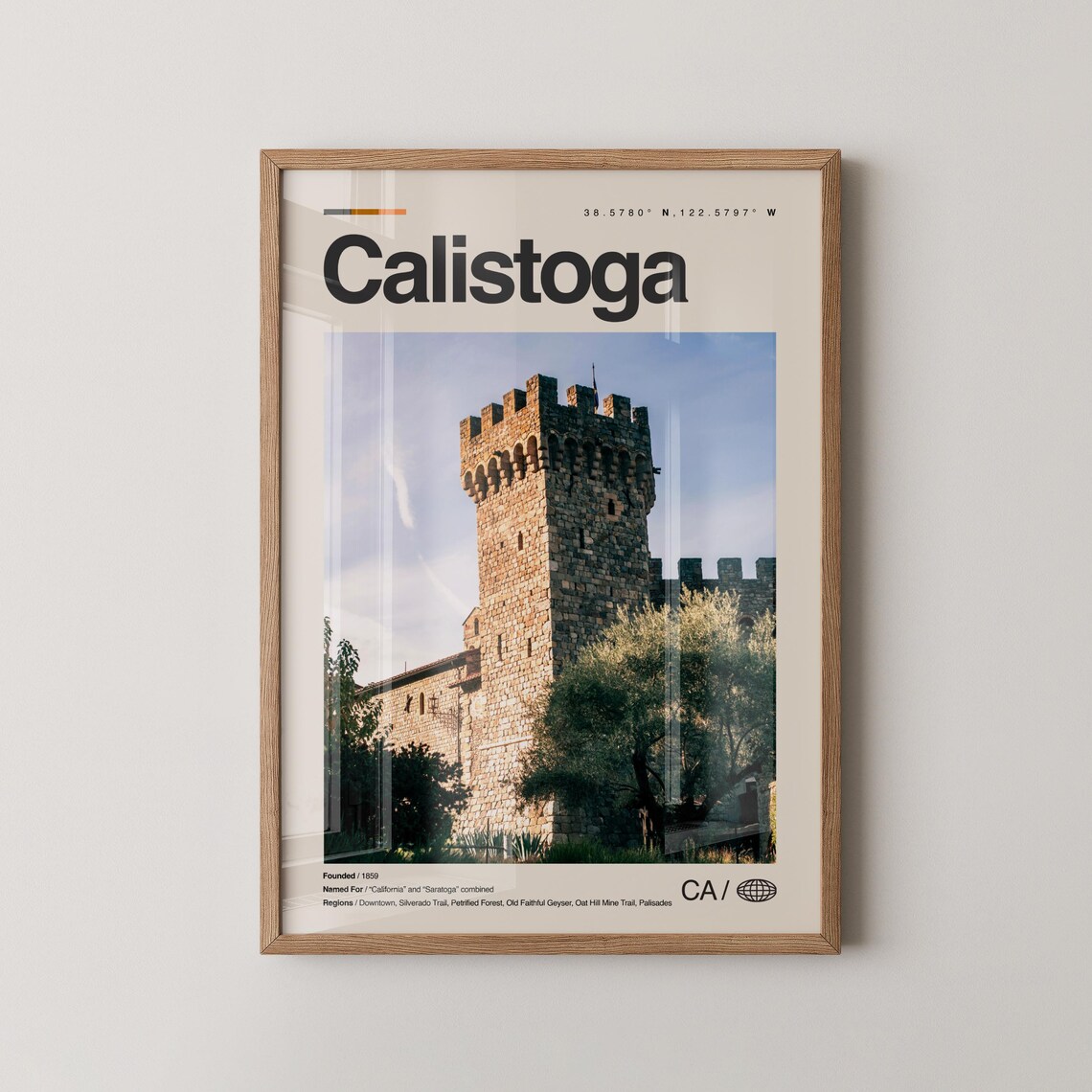 Calistoga California Historic Stone Tower Photo Travel Poster