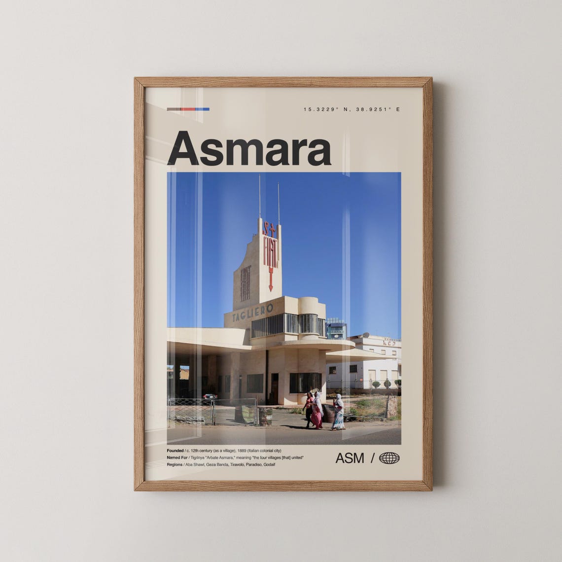 Asmara Eritrea Fiat Tagliero Building Minimalist Photo Poster