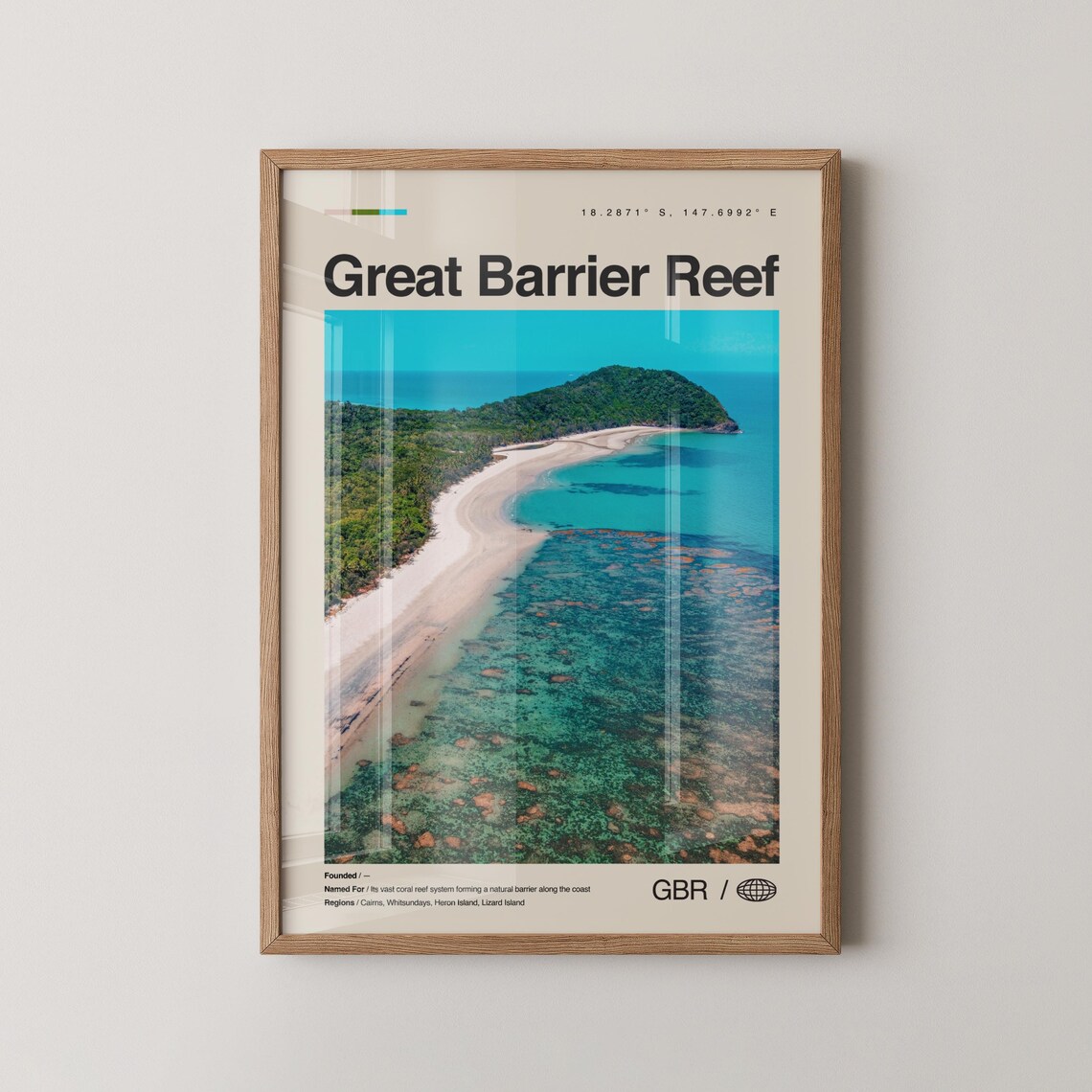 Great Barrier Reef Wall Art Print Queensland Australia