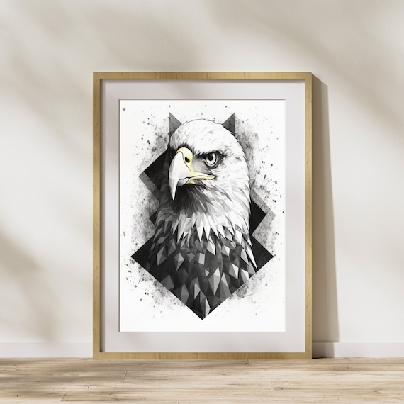 Geometric Style Eagle 1 Poster On Matte Premium Paper Decoration Wall Decoration