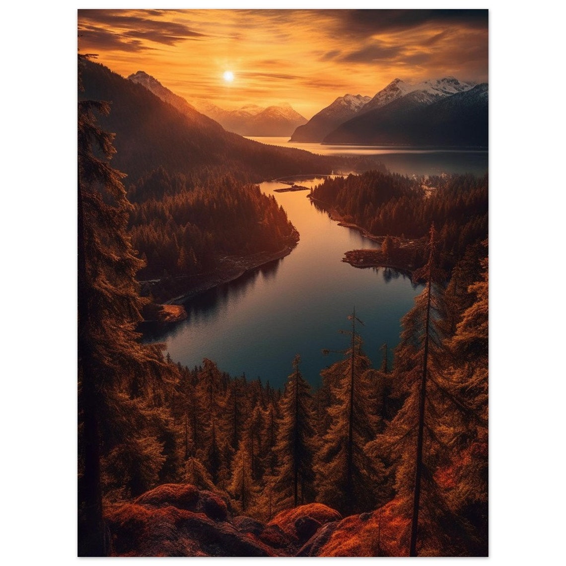 Nature Picture Sunset 1 Poster On Matte Premium Paper Decoration Wall Decoration - Image 2