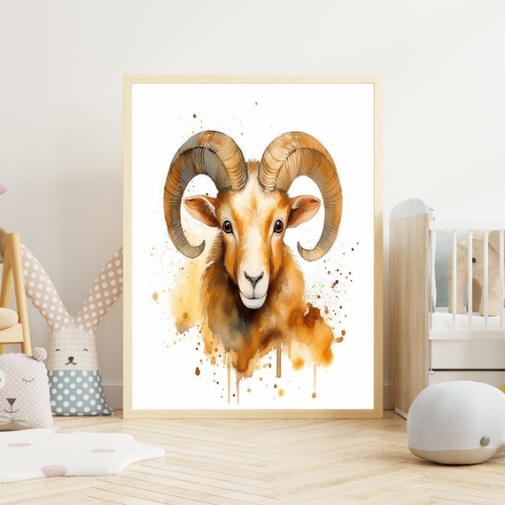 Childrens Picture Aries Poster On Matte Premium Paper Childrens Room Animal Poster Decoration Wall Decoration
