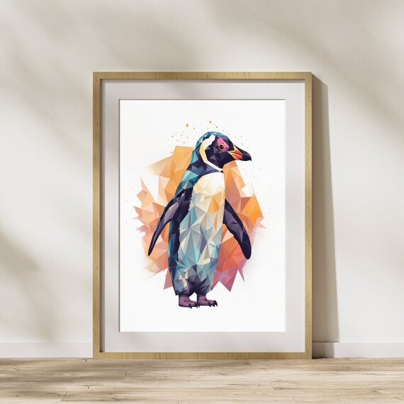 Geometric Style Penguin 2 Poster On Matte Premium Paper Decoration Wall Decoration