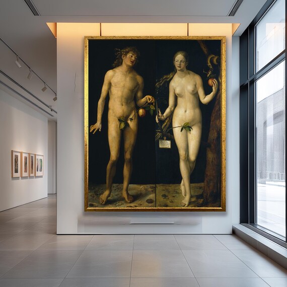 Renaissance Adam And Eve Art Print, Religious Decor