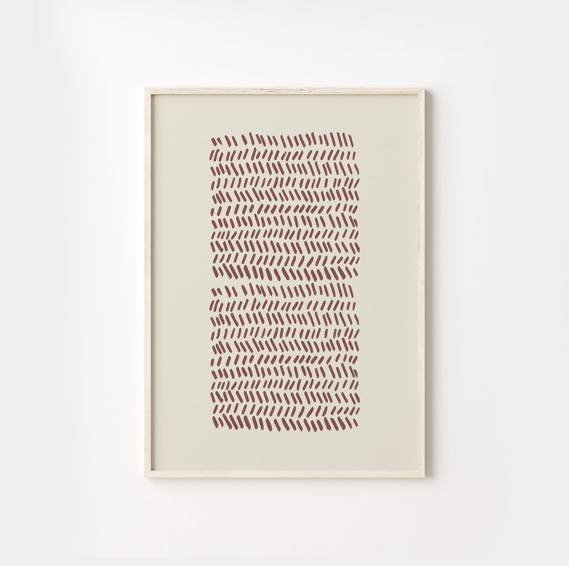 Terracotta Hatch Texture Abstract Pattern Beige Minimalist Poster - Image 3