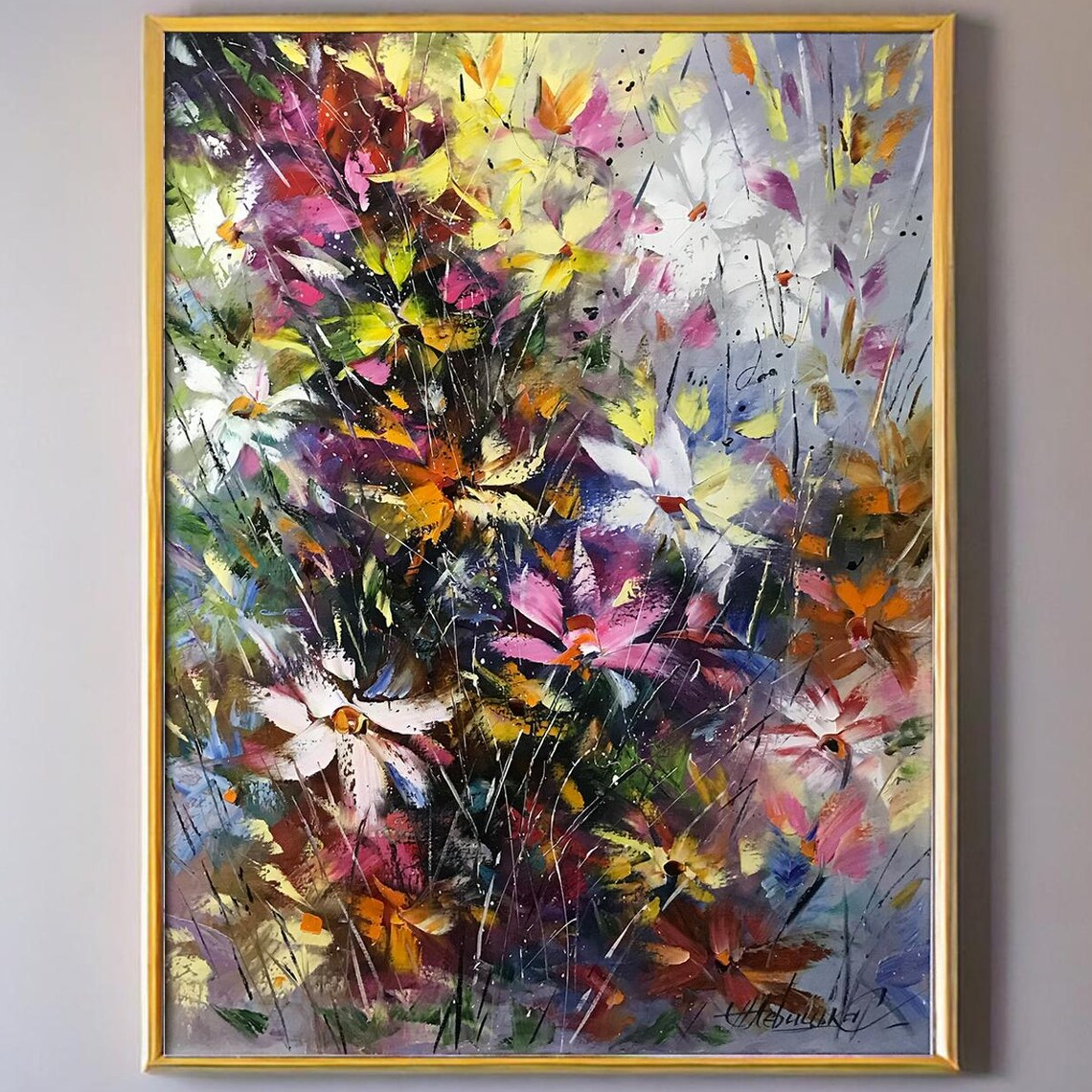 Impasto Flower Oil Painting, Botanical Art Print