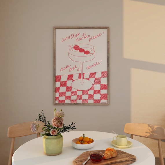 Another Print Poster Vintage Food Trendy Retro Drink Illustration Mid Century Modern Kitchen Wall Art