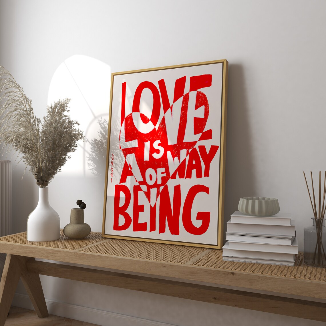 Love Is A Way Of Being Retro Heart Poster