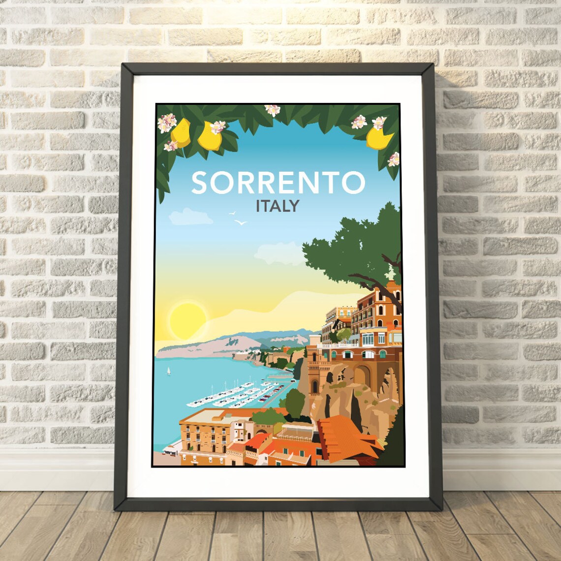Sorrento Italy Travel Poster, Memory Keepsake