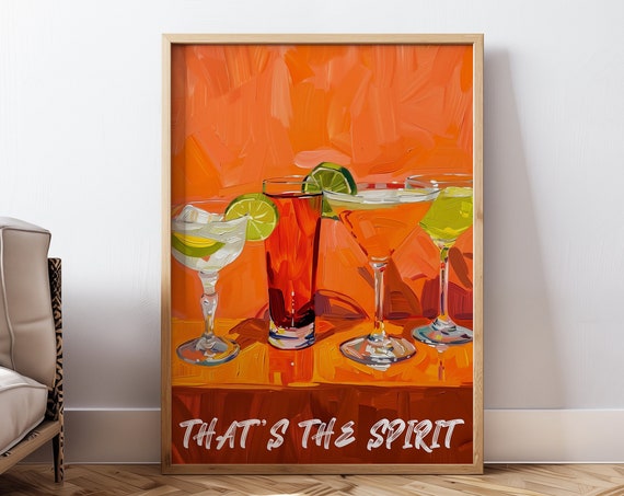Vintage Liquor Poster, Funny Retro Bar Art