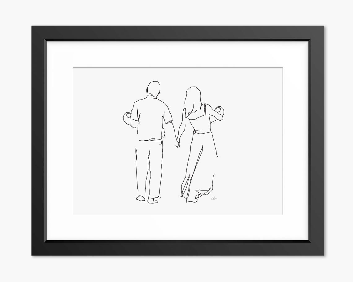 Family With Twins Print Newborn Twins Gift Baby Shower Twins Gift Family Portrait With Twins Newborn Twins Family Gift Family Drawing