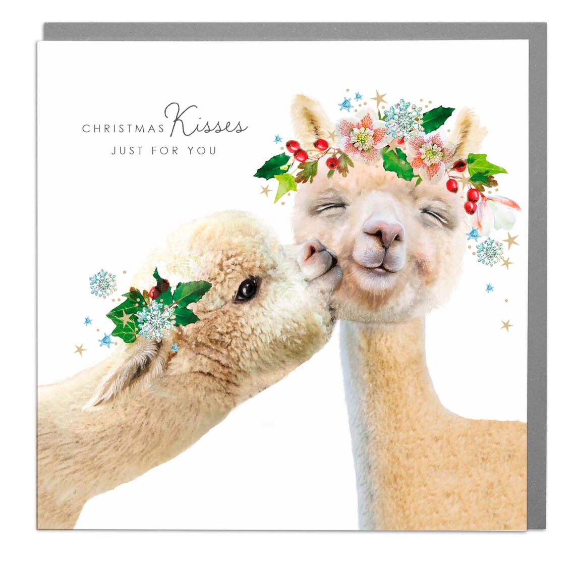 Happy Christmas Alpacas - Cute Holiday Art