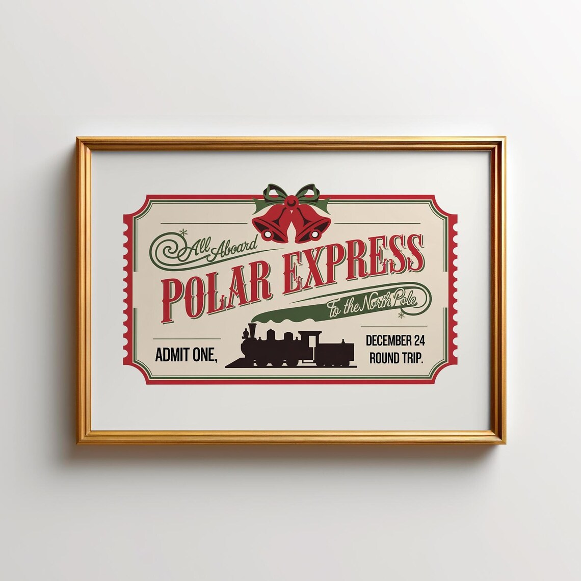 Polar Express To The North Pole Vintage Ticket Holiday Poster