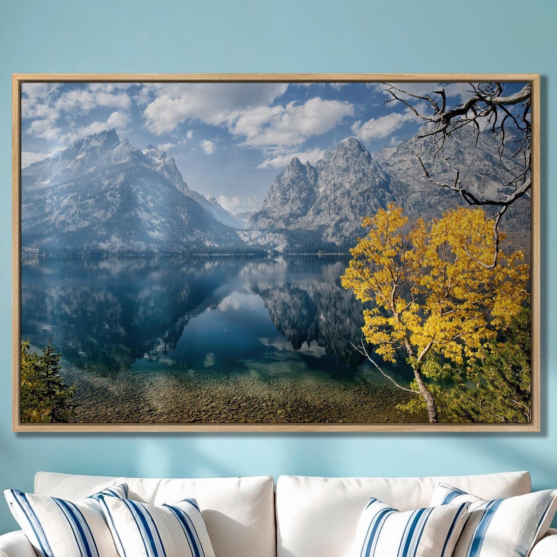 Grand Teton Fall Colors Mountain Lake Reflection Scenic Wall Art