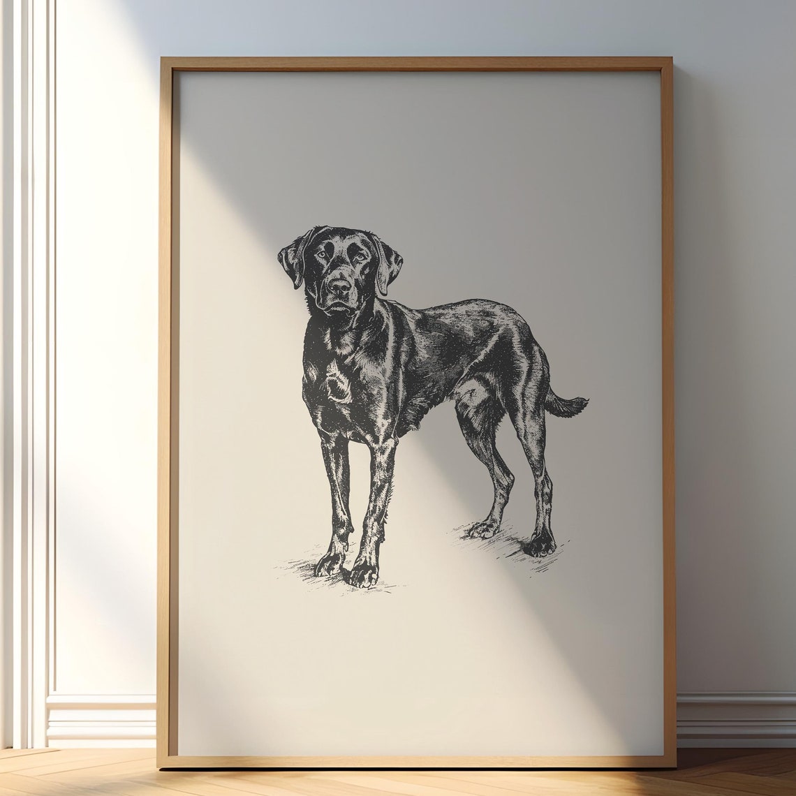 Labrador Retriever Poster Dog Vintage Sketch Dog Wall Art Antique Vintage Painting Country Wall Art Dog Drawing Farmhouse Print