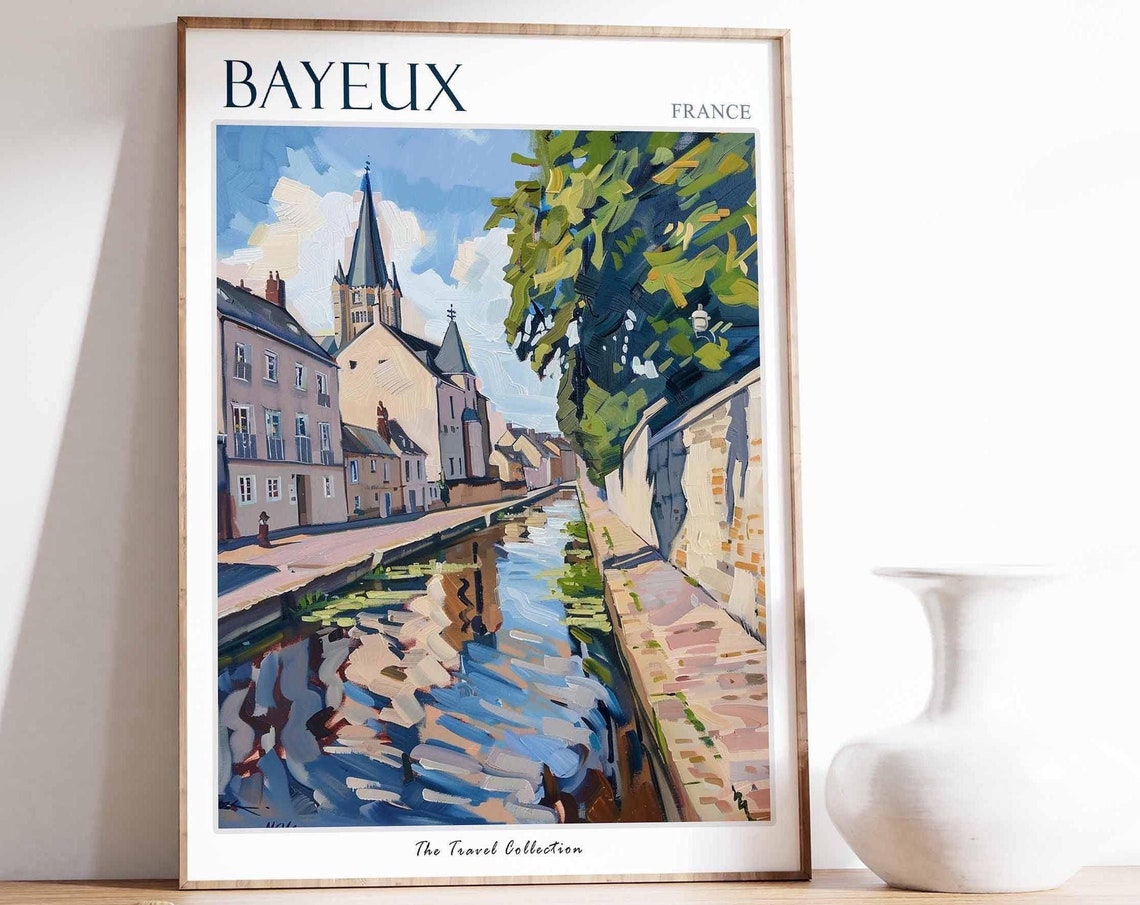 Bayeux Poster France Travel Print French Decor Europe Travel Poster Annecy Wall Art European Decor Bayeux Gift Bayeux Travel Poster