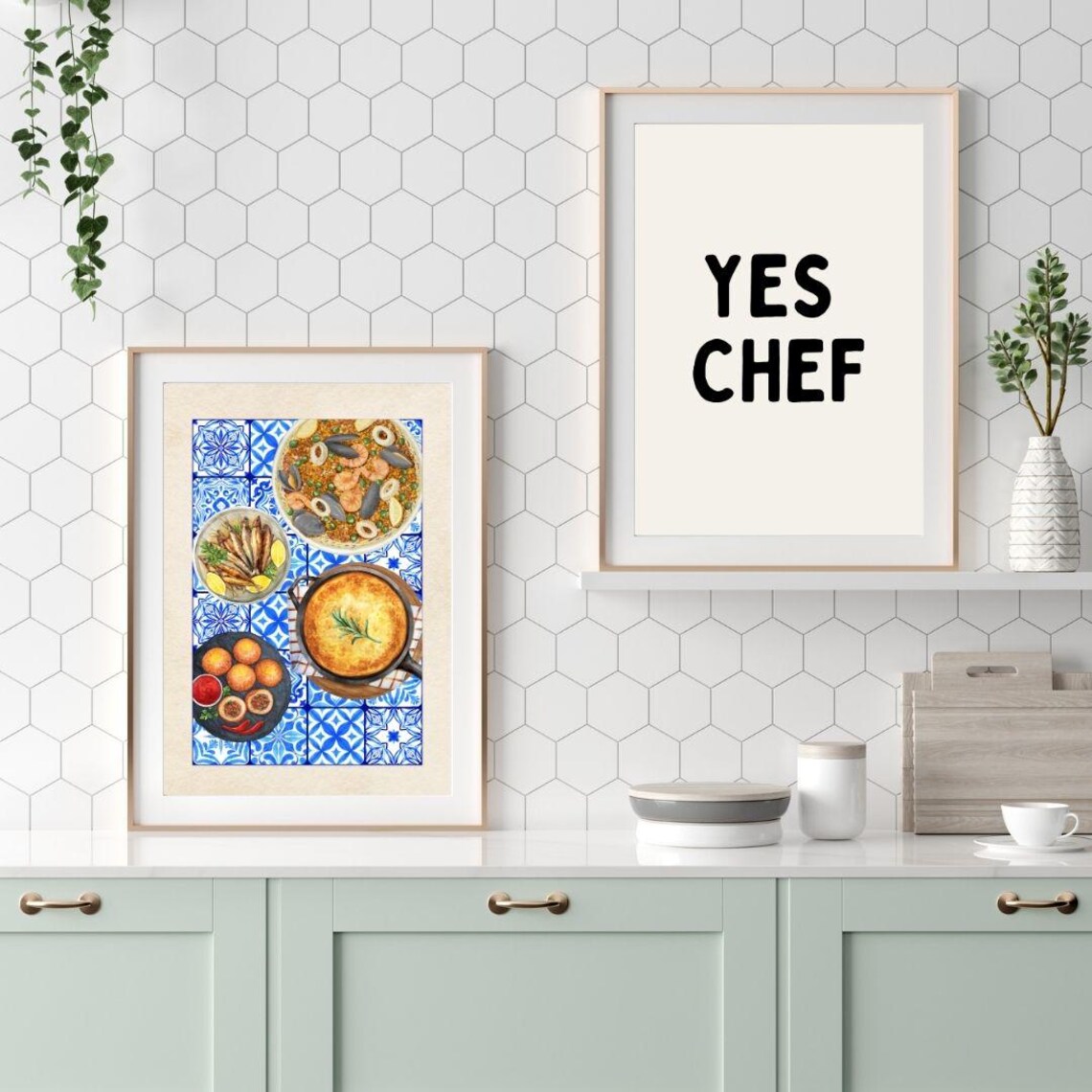 Spanish Food Tapas Tiles Kitchen Decor Art Print - Image 2