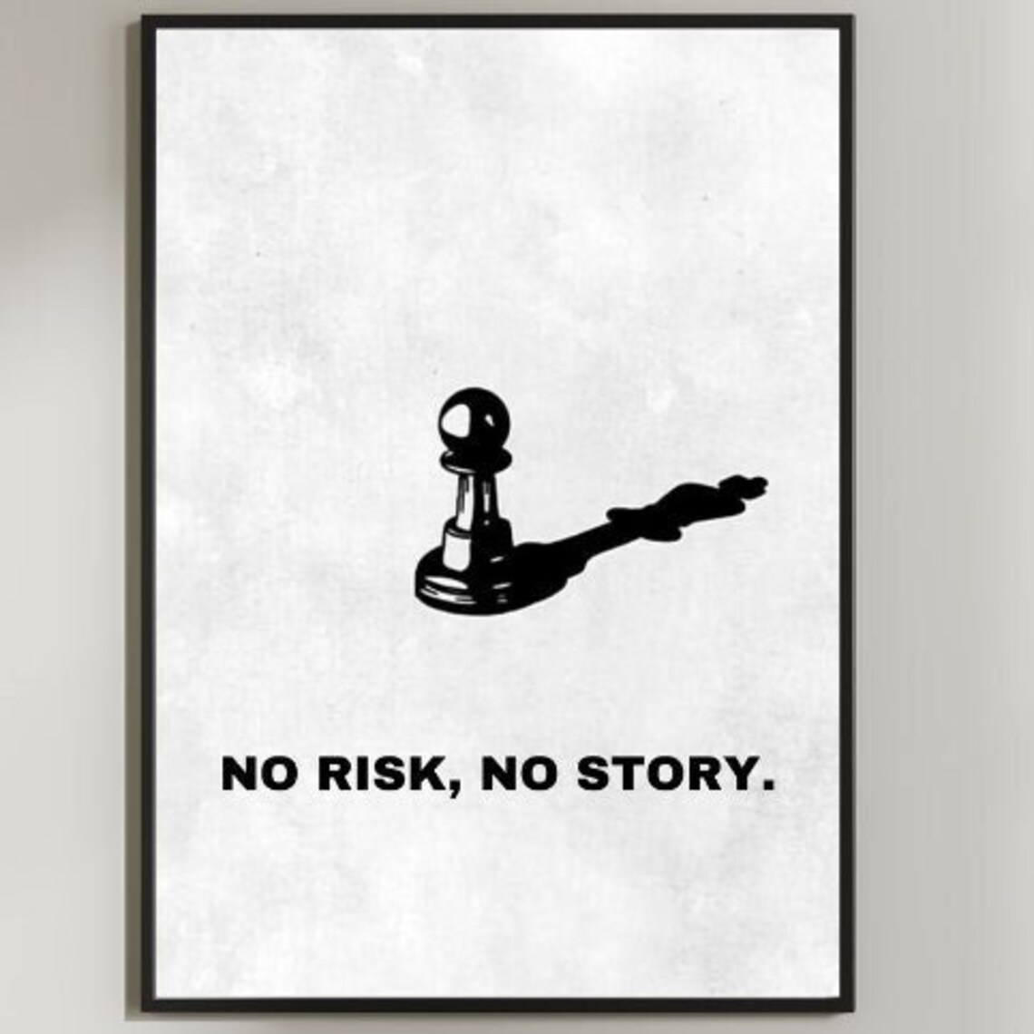 No Risk No Story Motivational Poster, Minimalist Art Print