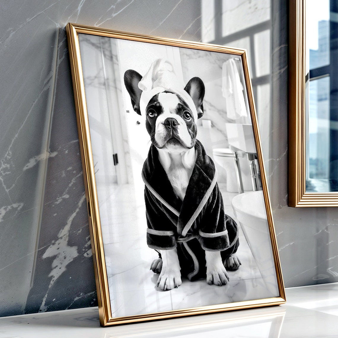French Bulldog Wall Art Frenchie Poster Funny Bathroom Decor French Bulldog Print Frenchie Toilet Print Dog Gift - Image 3