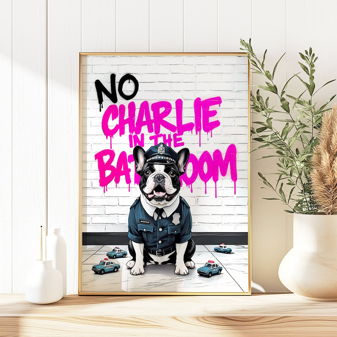 French Bulldog Wall Art Frenchie Toilet Print Frenchie Poster Funny Bathroom Decor French Bulldog Print Dog Gift - Image 3