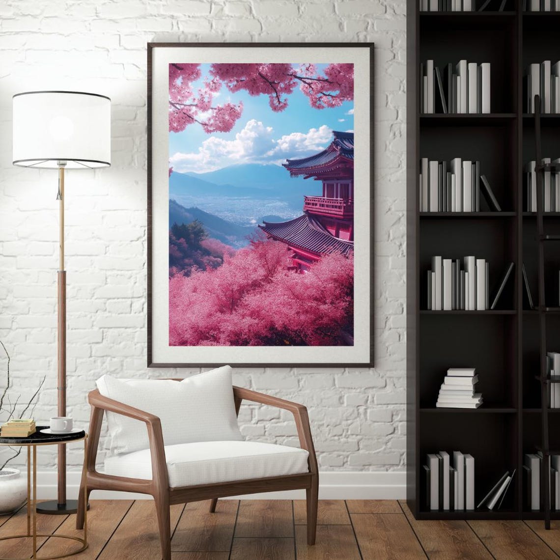 Japanese Art Traditional Japanese Building Art Japanese Blossom Wall Art Travel Poster Flower Poster Living Room Art Kitchen Art - Image 4