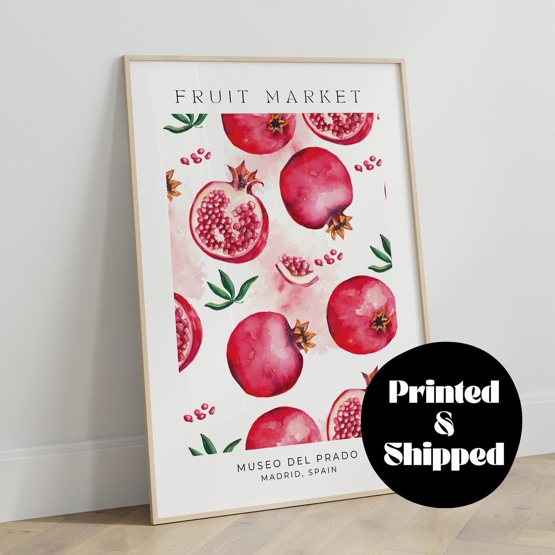Pomegranade Fruit Market Botanical Art Print