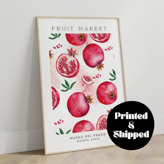 Pomegranade Fruit Market Botanical Art Print
