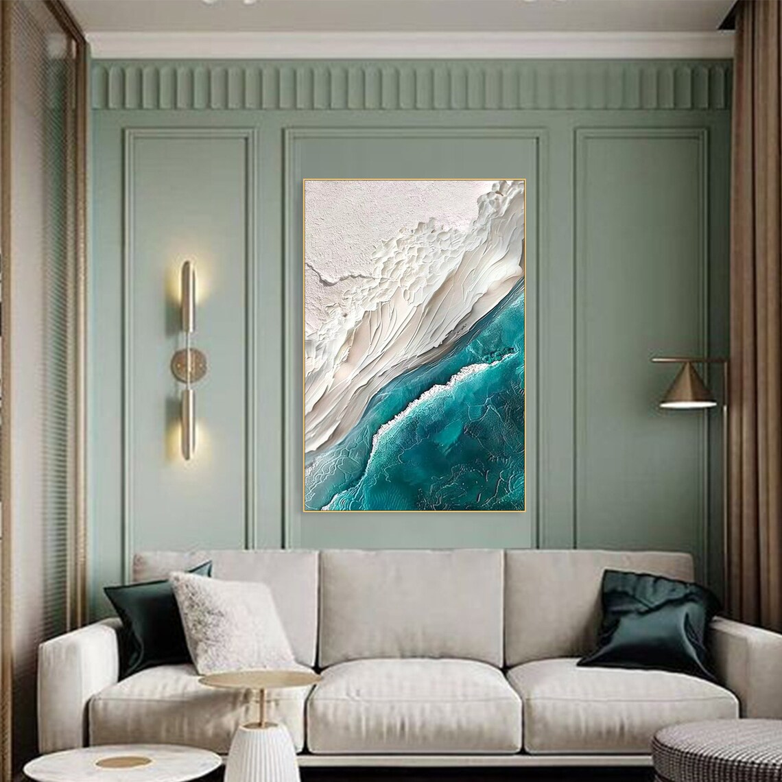 Abstract Ocean Wave Art Print, Minimalist Boho - Image 3