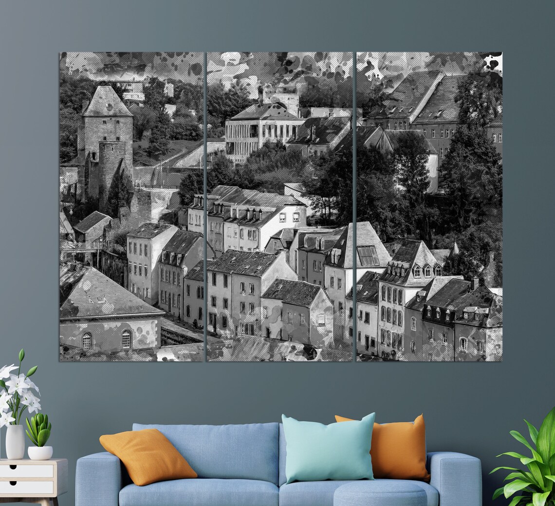 Luxembourg Abstract Painting, Modern Wall Art Print - Image 2