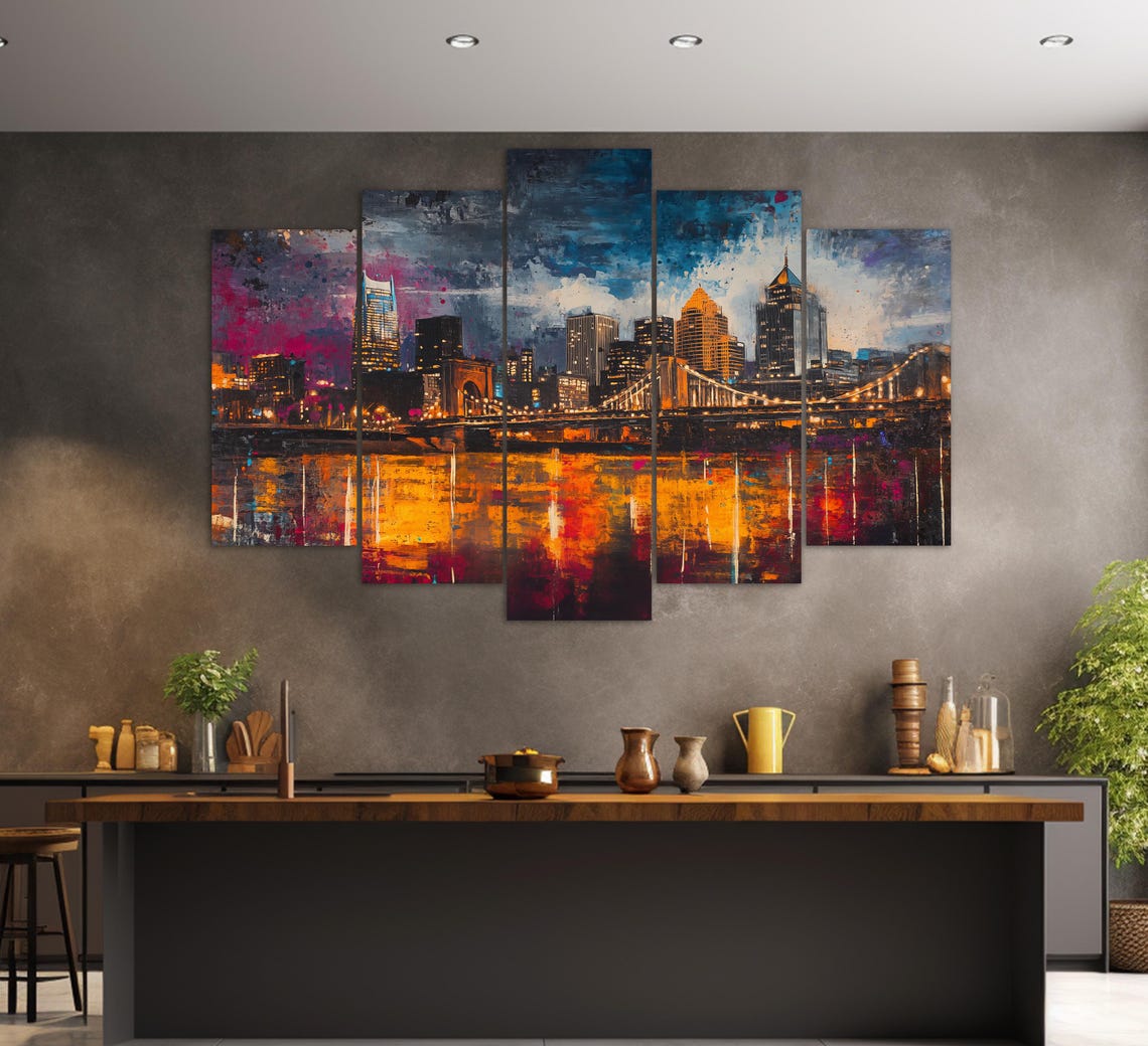 Abstract Cincinnati Skyline Art Print - Image 2