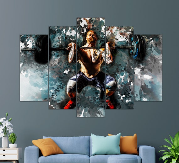 Weightlifting Painting Weightlifting Wall Art Gym Wall Decor Bodybuilding Print Fitness Painting Gym Wall Art