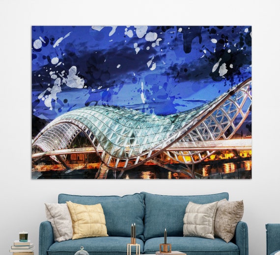 Bridge of Peace Tbilisi Georgia Skyline Art Print