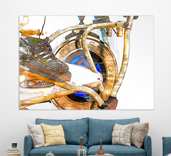 Fitness Wall Art Cycling In Gym Print Fitness Paintings Gym Wall Decor Fitness Motivation