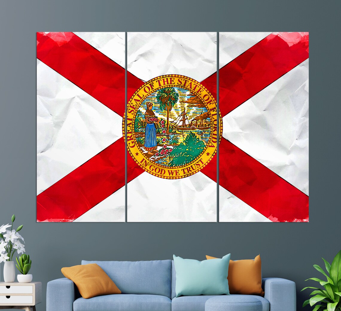 Florida State Flag Painting, Florida Wall Art - Image 2