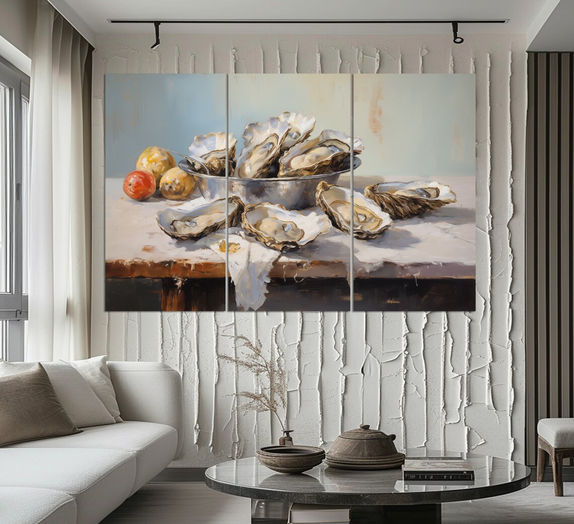 Oysters Painting Art Print, Seafood Kitchen Wall Decor - Image 2