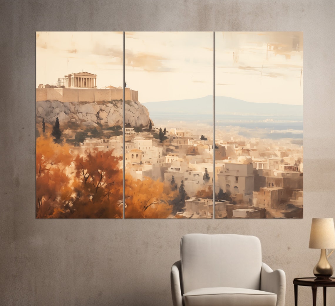 Athens Greece Acropolis Parthenon Ancient City Vintage Travel Poster - Image 3