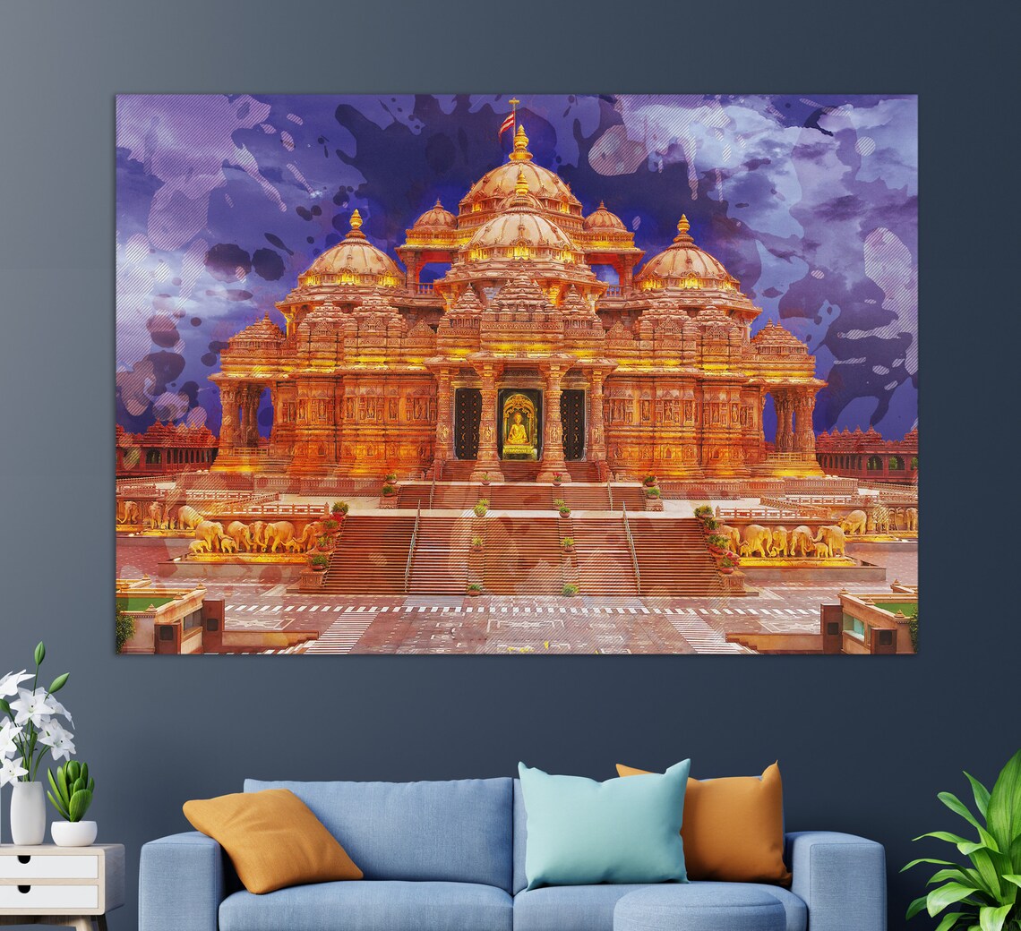 Akshardham Temple Delhi, India Travel Wall Art Print