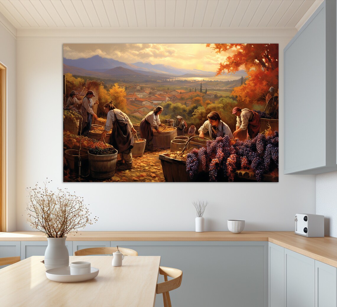 Winemaking In Italy Oil Painting Wall Art Print - Image 2