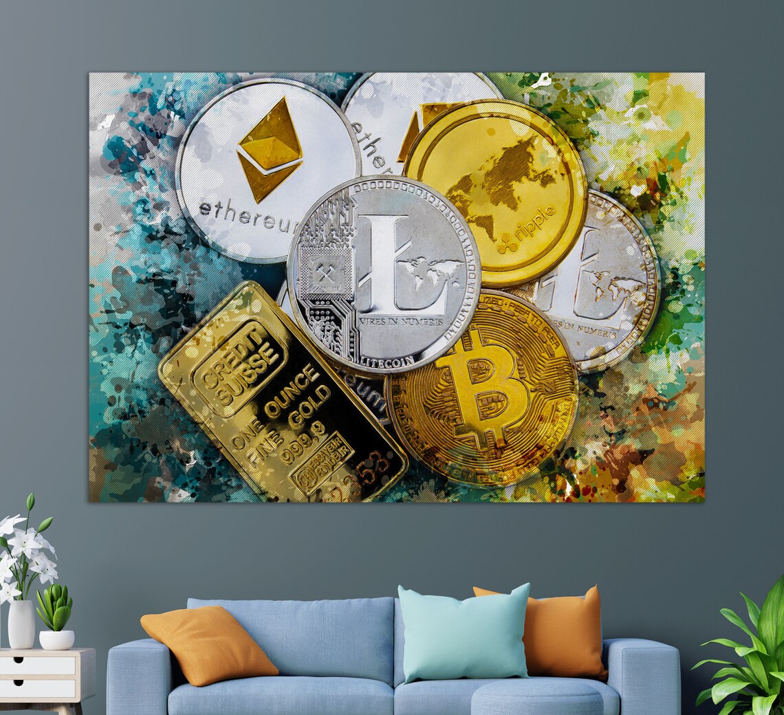 Bitcoin Abstract Cryptocurrency Art Print
