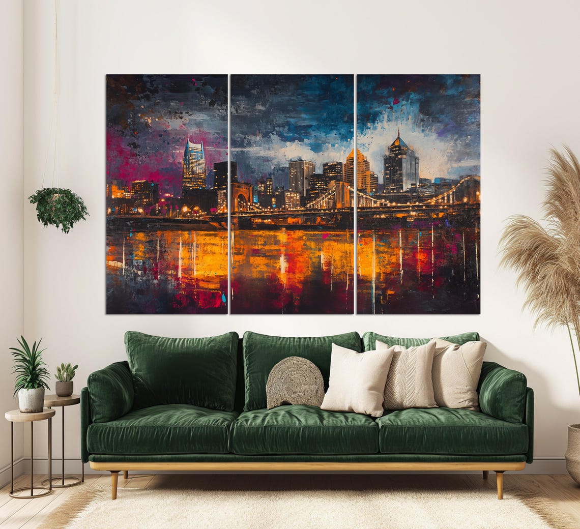Abstract Cincinnati Skyline Art Print - Image 3