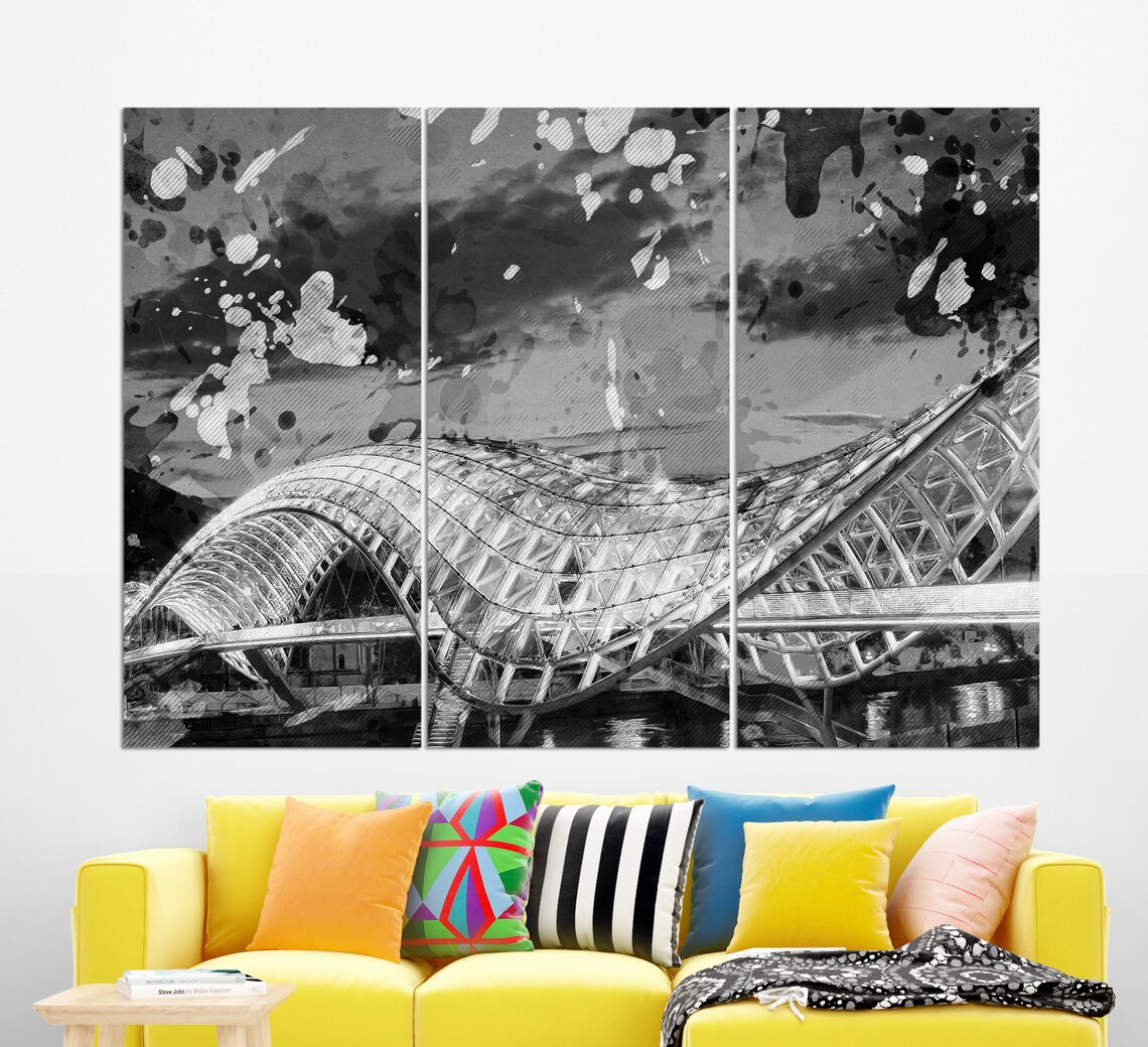 Bridge of Peace Tbilisi Georgia Skyline Art Print - Image 2