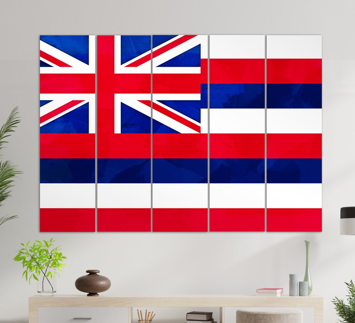 Hawaii State Flag Print Hawaii Flag Painting Hawaii Wall Art - Image 2