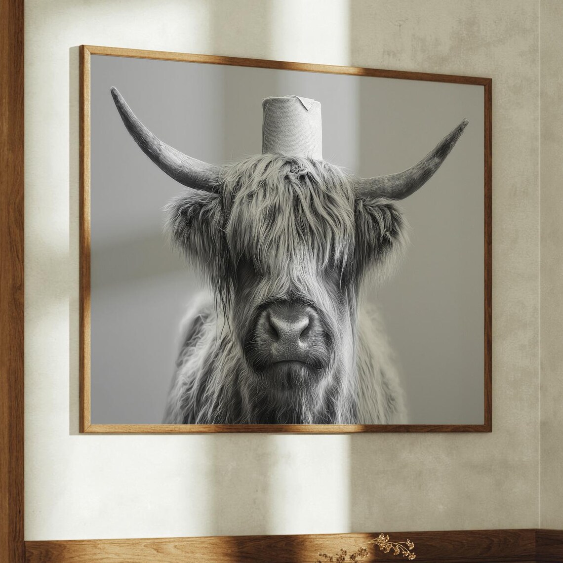Highland Cow Portrait, Western Wall Art Print