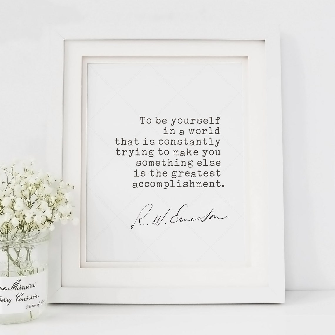 Ralph Waldo Emerson Be Yourself Greatest Accomplishment Quote Poster - Image 2