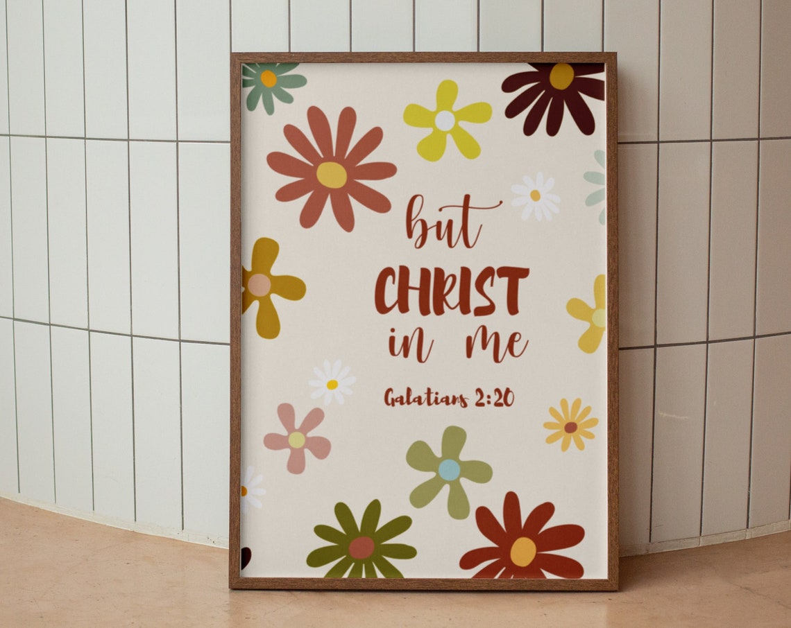 Christian Wall Print Retro Scripture Bible Verse Galatians Print Christian Poster Wall Decor Art Christian Gift - Image 2