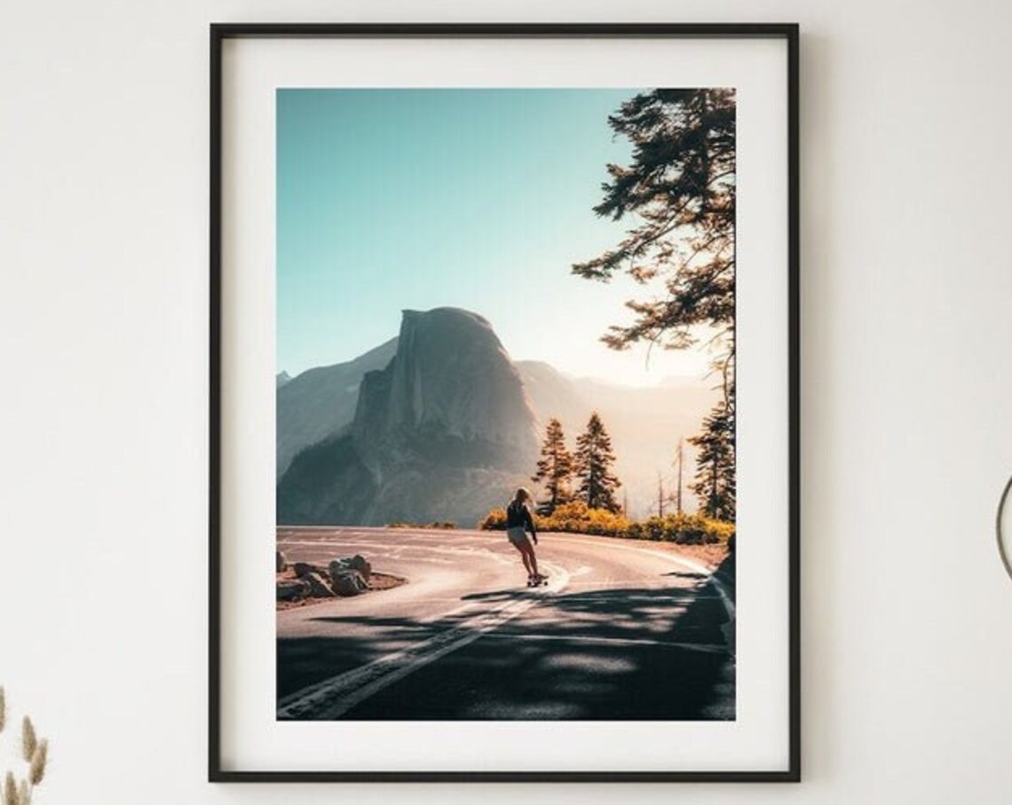 Yosemite Skater Print, California Travel Poster - Image 3