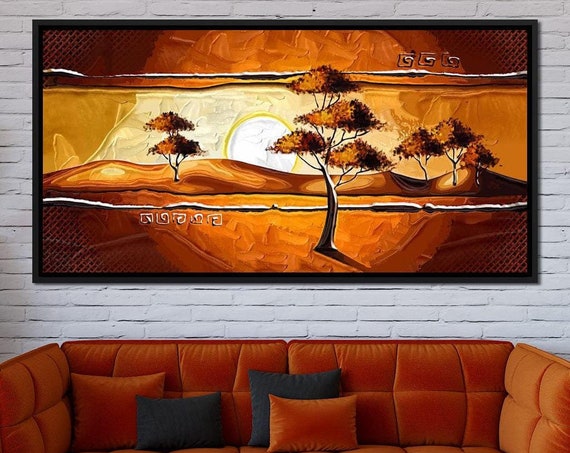 African Savanna Sunset Scenic Wall Art African Decor Modern Living Room Art Nature Landscape Print By Nichecanvas